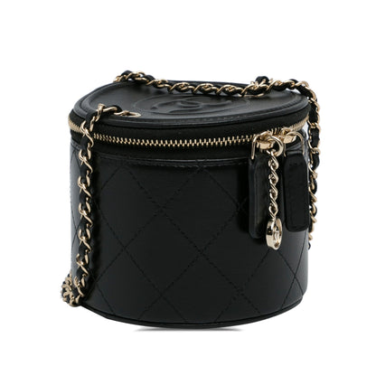 Chanel Mini CC Round Chain Vanity Bag Black