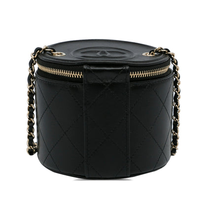 Chanel Mini CC Round Chain Vanity Bag Black