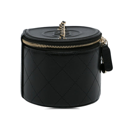 Chanel Mini CC Round Chain Vanity Bag Black