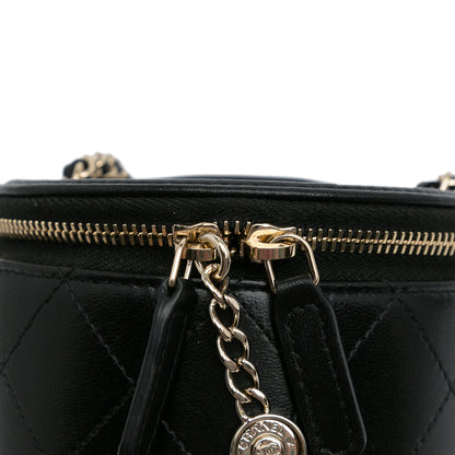 Chanel Mini CC Round Chain Vanity Bag Black