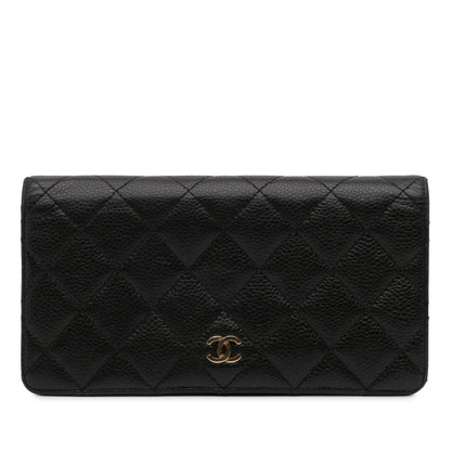 Chanel CC Caviar Bifold Wallet Black