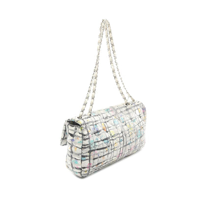 Chanel Medium Calfskin Hand Painted Graffiti Flap White