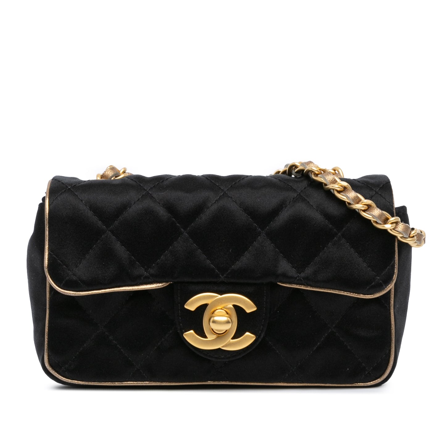 Chanel Extra Mini Quilted Satin Flap Black