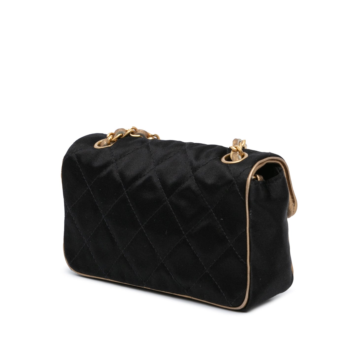 Chanel Extra Mini Quilted Satin Flap Black