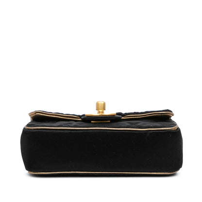 Chanel Extra Mini Quilted Satin Flap Black