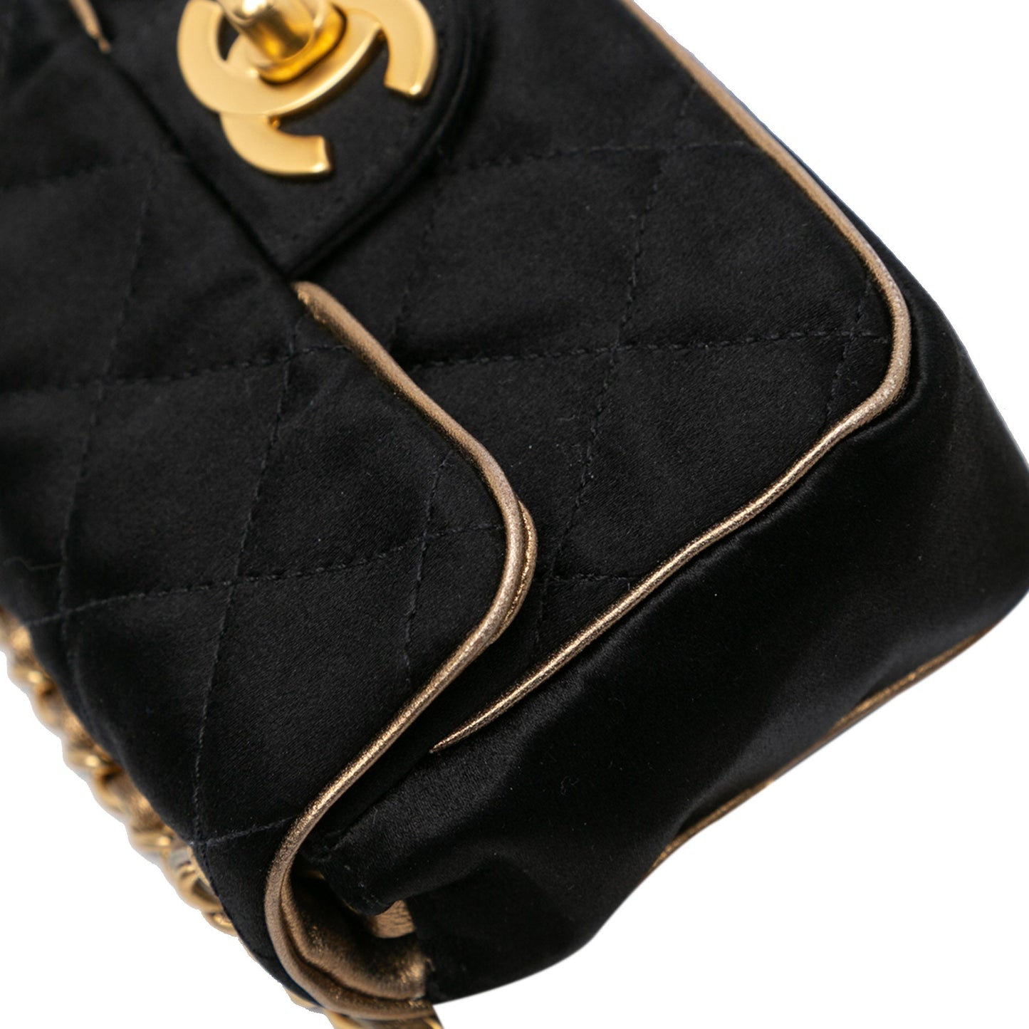 Chanel Extra Mini Quilted Satin Flap Black
