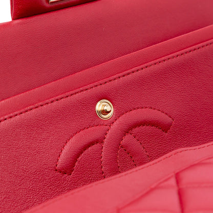 Chanel Medium Classic Lambskin Double Flap Red