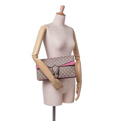 Gucci GG Supreme Dionysus Clutch Brown