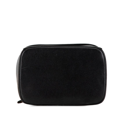 Chanel CC Caviar Vanity Train Case Black
