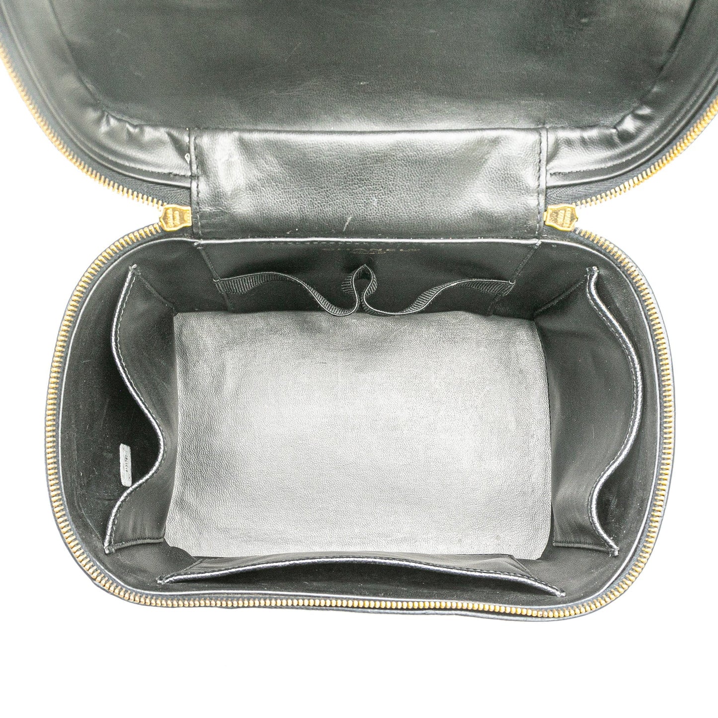 Chanel CC Caviar Vanity Train Case Black