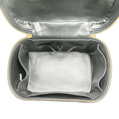 Chanel CC Caviar Vanity Train Case Black