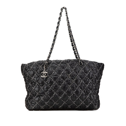 Chanel Paris-Byzance Tweed On Stitch Shoulder Bag Black