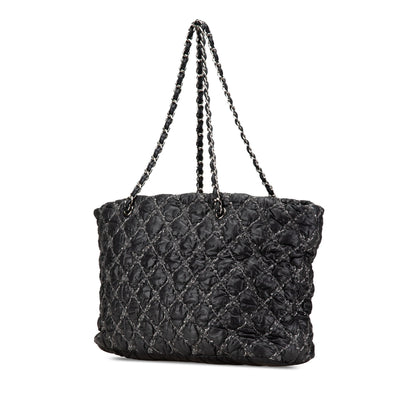 Chanel Paris-Byzance Tweed On Stitch Shoulder Bag Black