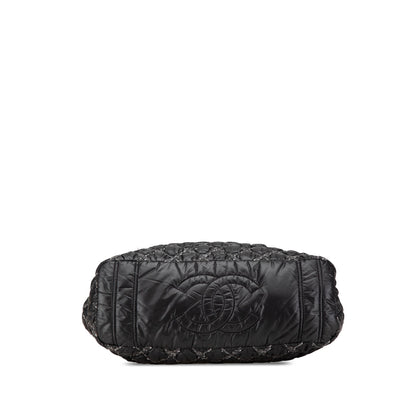 Chanel Paris-Byzance Tweed On Stitch Shoulder Bag Black