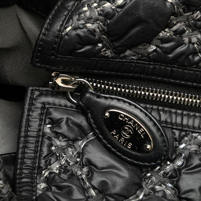 Chanel Paris-Byzance Tweed On Stitch Shoulder Bag Black