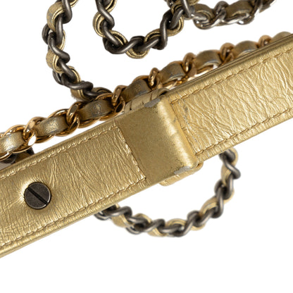 Chanel Small Metallic Lambskin Gabrielle Crossbody Gold