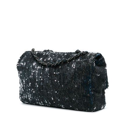 Chanel Paris Cuba Medium Sequin Coco Cuba Single Flap Blue