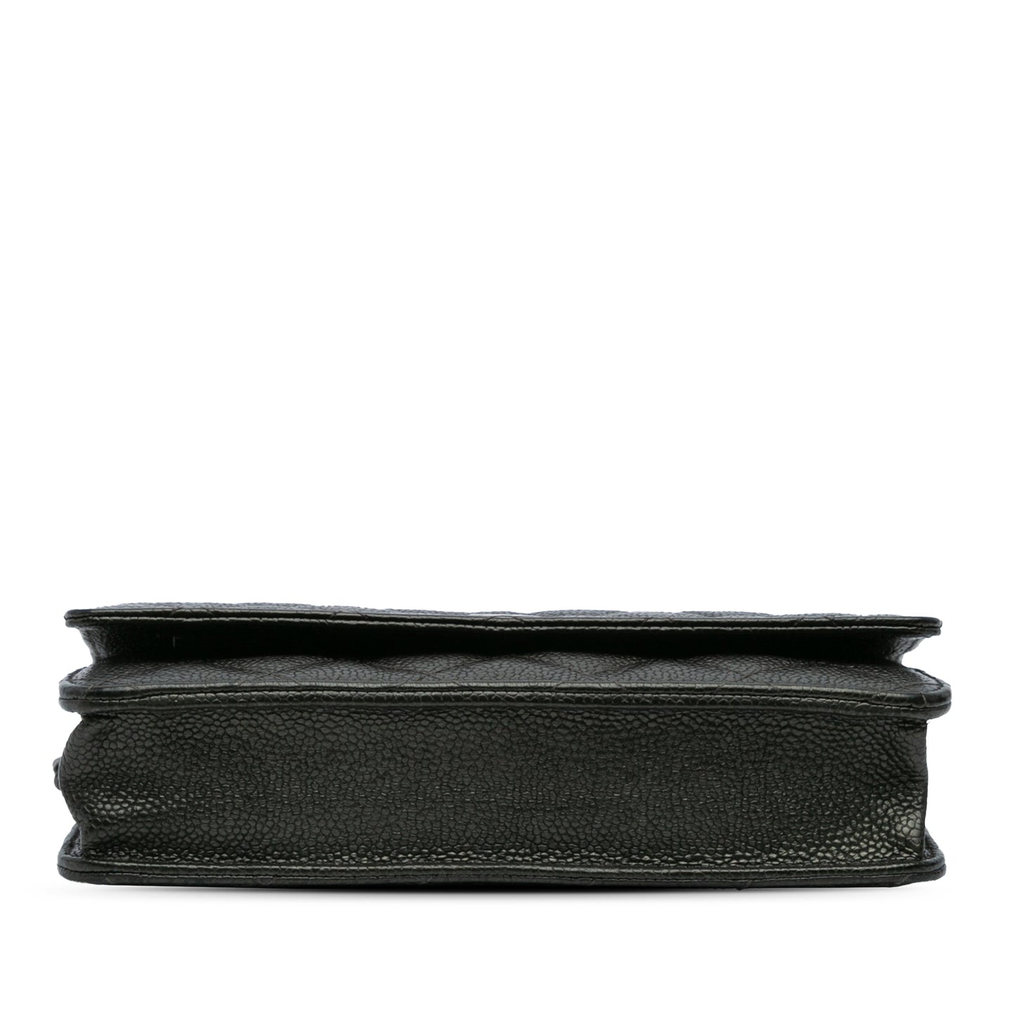 Chanel CC Quilted Caviar Wallet on Chain Black