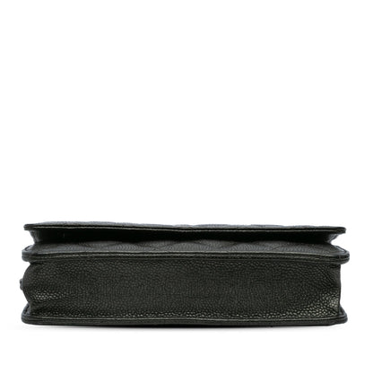 Chanel CC Quilted Caviar Wallet on Chain Black