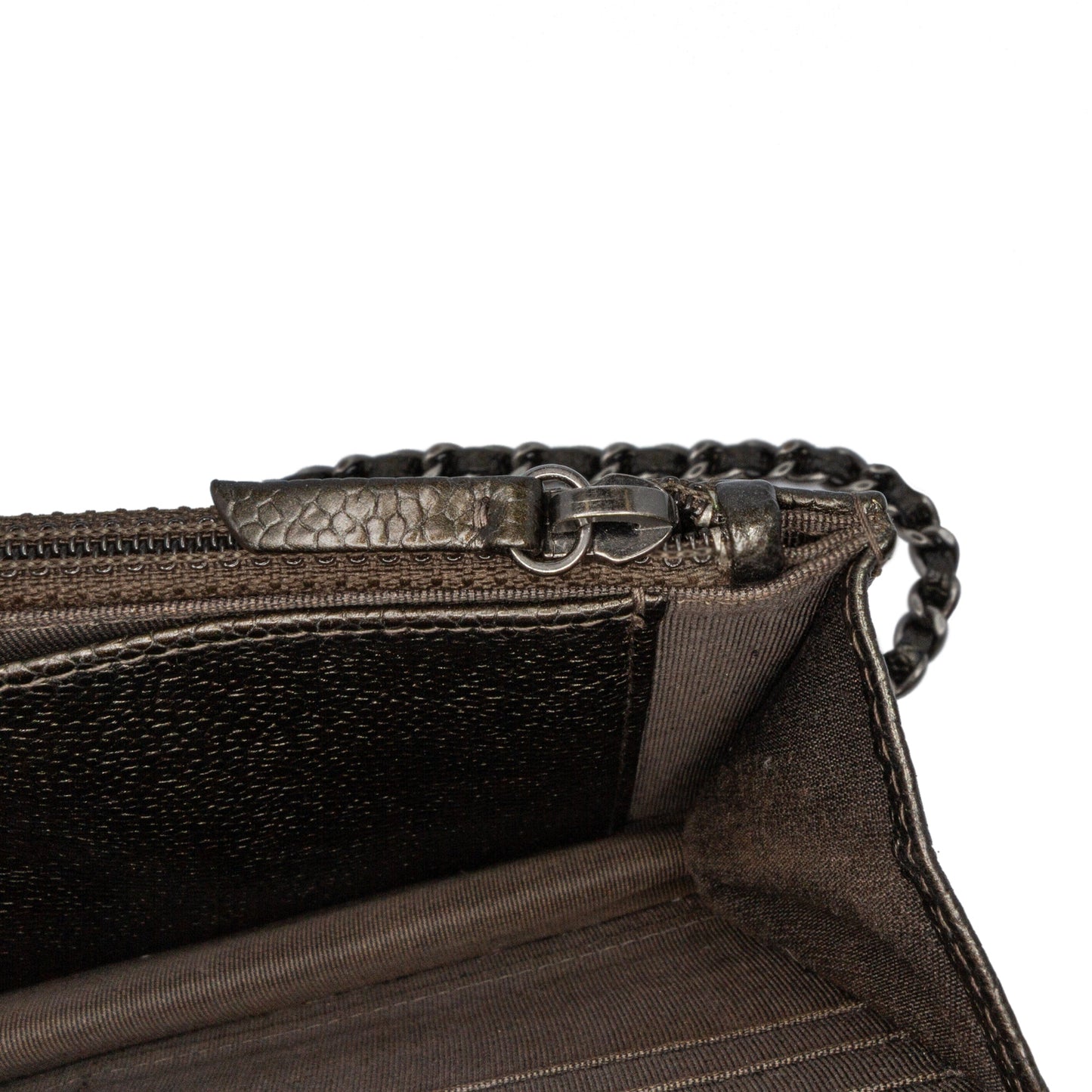 Chanel CC Quilted Caviar Wallet on Chain Black