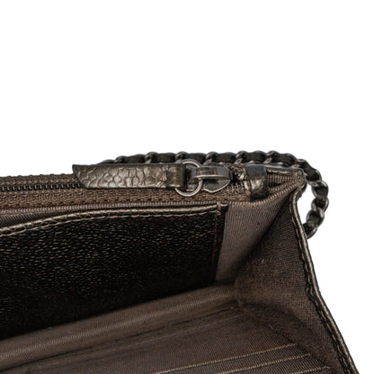 Chanel CC Quilted Caviar Wallet on Chain Black