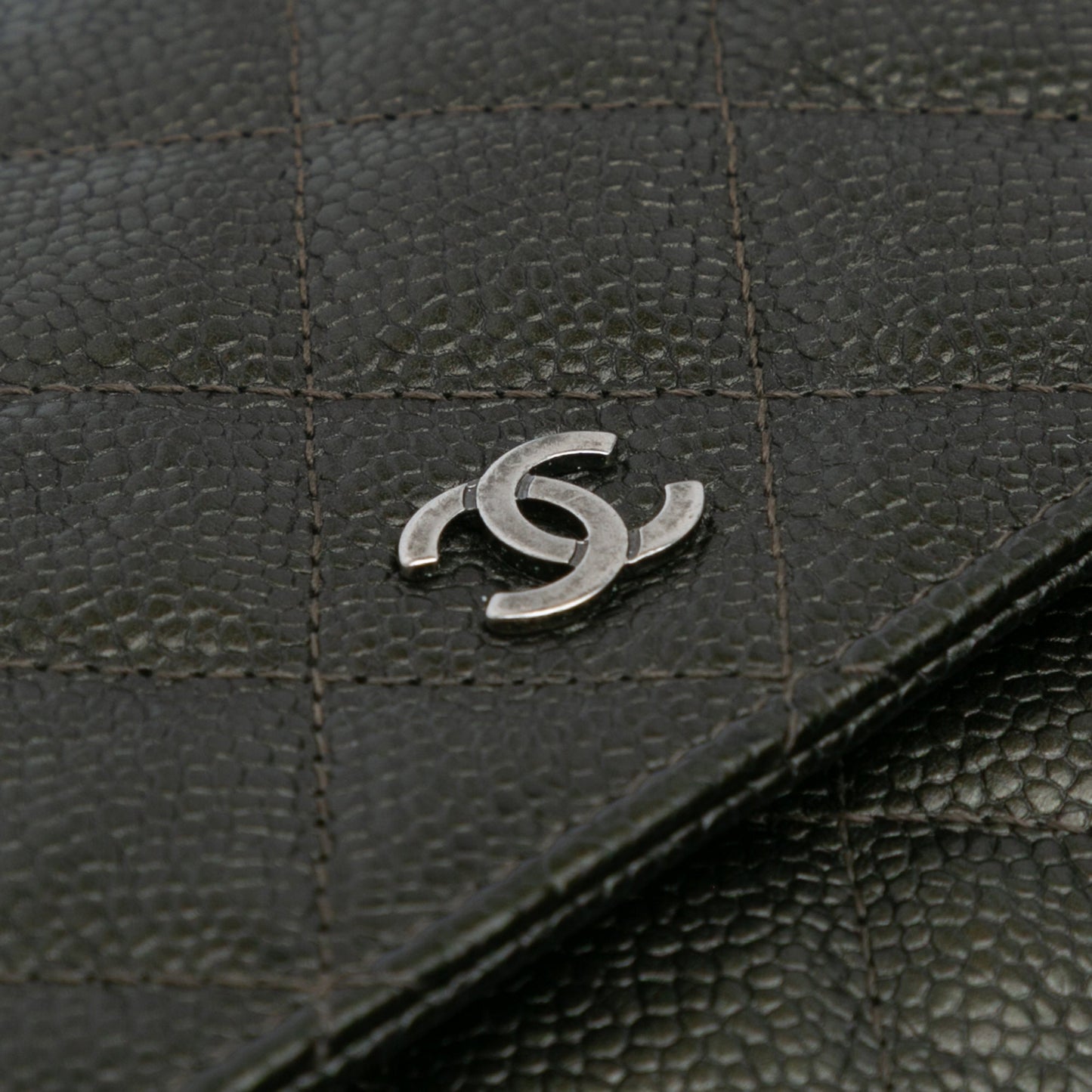 Chanel CC Quilted Caviar Wallet on Chain Black