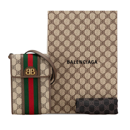 Gucci Hacker Project Balenciaga BB Supreme Ophidia Phone Case Crossbody Brown