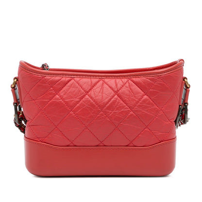 Chanel Small Chevron Lambskin Gabrielle Crossbody Red
