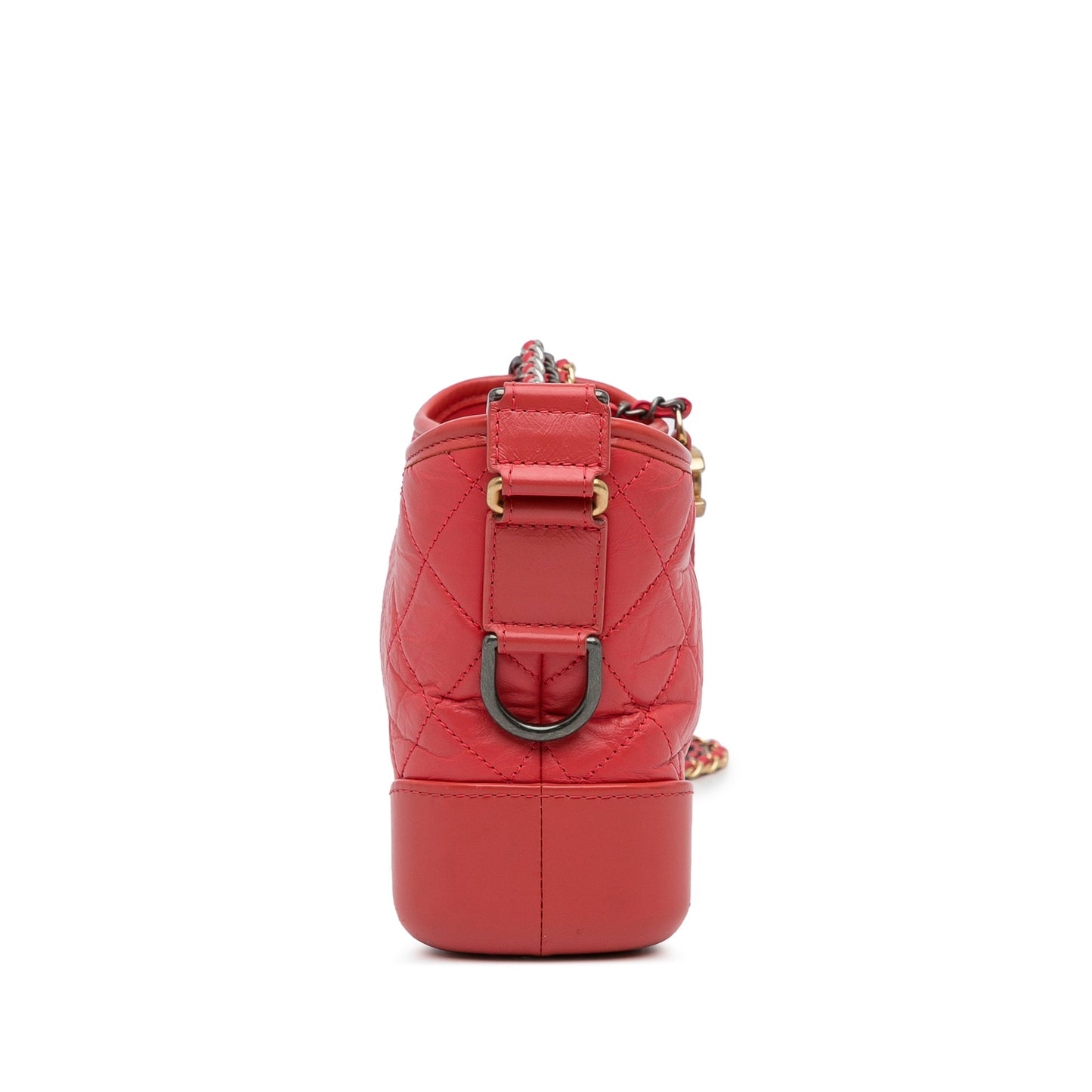 Chanel Small Chevron Lambskin Gabrielle Crossbody Red
