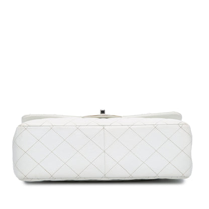 Chanel Jumbo Classic Caviar Double Flap White