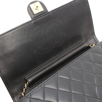 Chanel CC Quilted Lambskin Single Flap Black