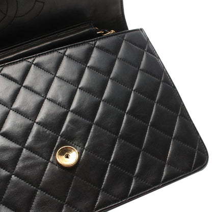 Chanel CC Quilted Lambskin Single Flap Black