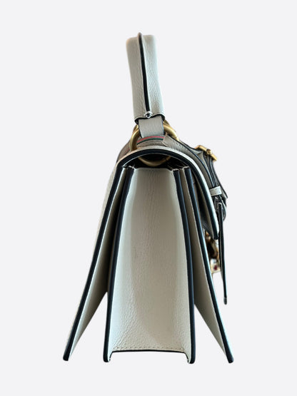 Gucci White & Beige GG Monogram Queen Margaret Bag
