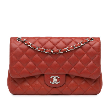 Chanel Jumbo Classic Caviar Double Flap Orange