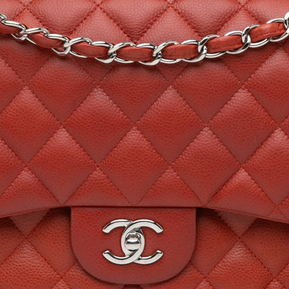 Chanel Jumbo Classic Caviar Double Flap Orange