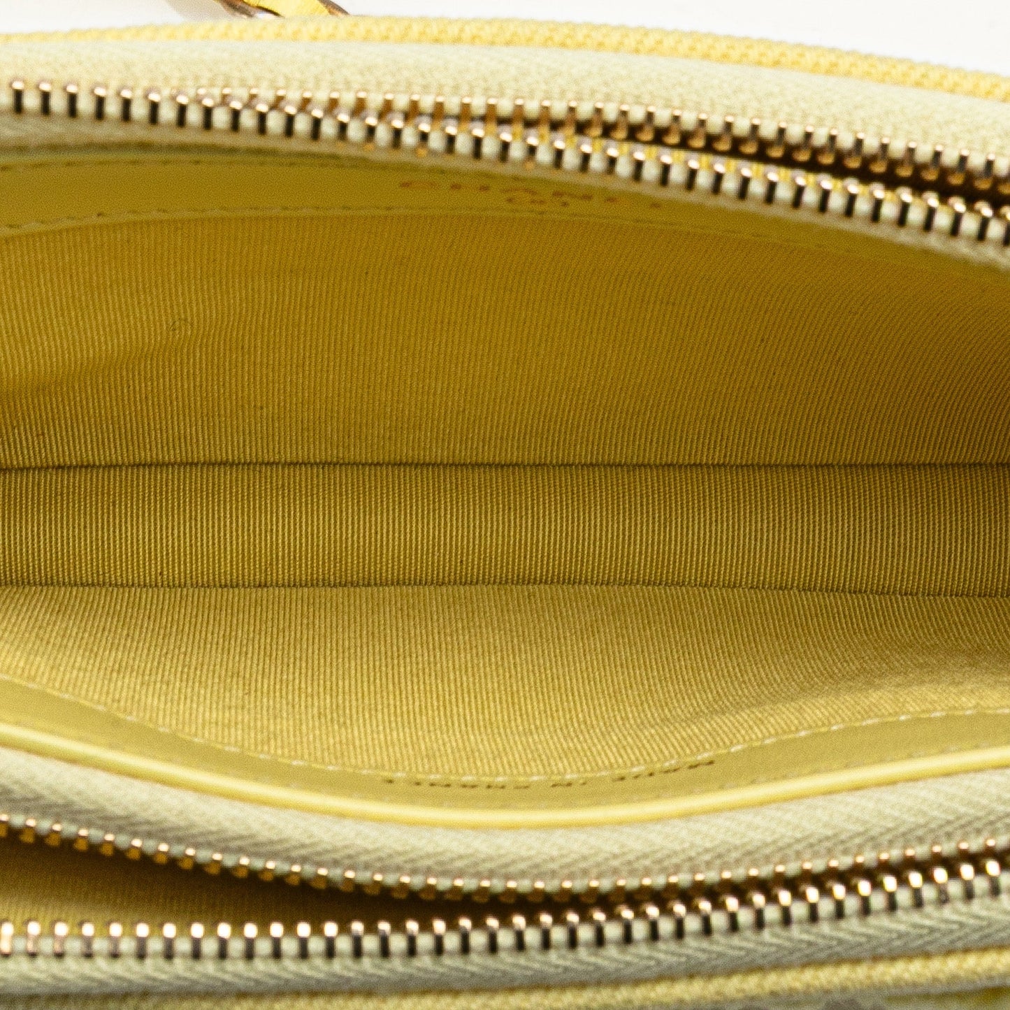 Chanel Denim Coco Fringe Double Zip Clutch with Chain Yellow