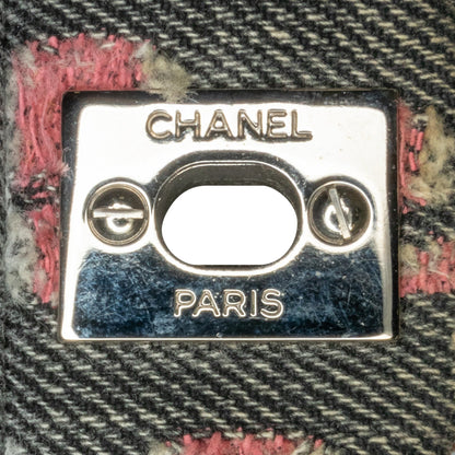 Chanel Medium Classic Distressed Denim Double Flap Gray