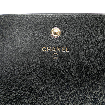 Chanel CC Calfskin Long Wallet Black