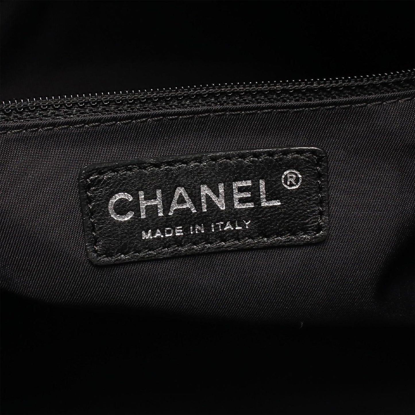 Chanel Small Quilted Coated Canvas Paris Biarritz Tote Black