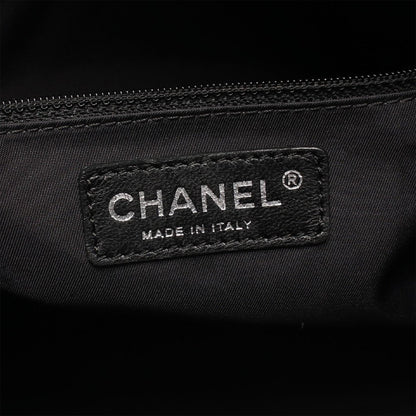Chanel Small Quilted Coated Canvas Paris Biarritz Tote Black