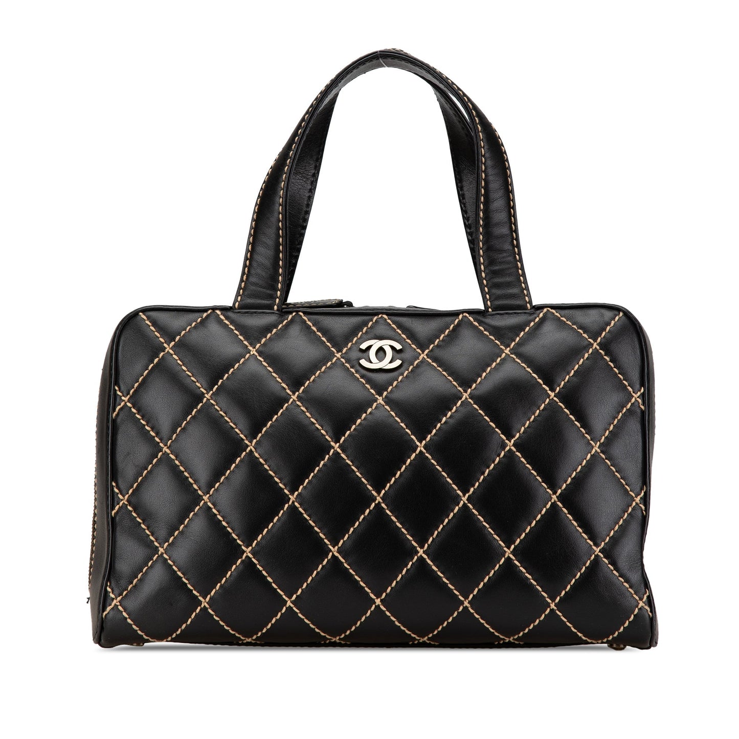 Chanel CC Wild Stitch Lambskin Handbag Black