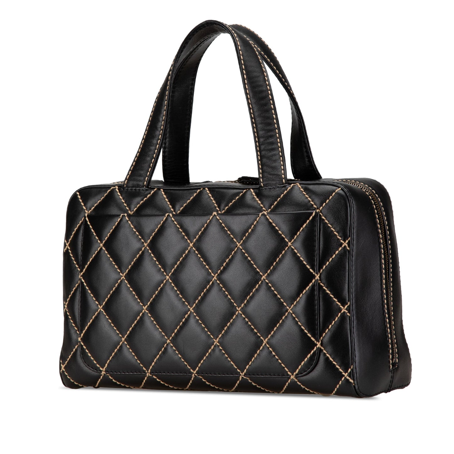 Chanel CC Wild Stitch Lambskin Handbag Black