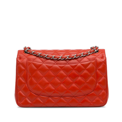 Chanel Jumbo Classic Lambskin Double Flap Orange