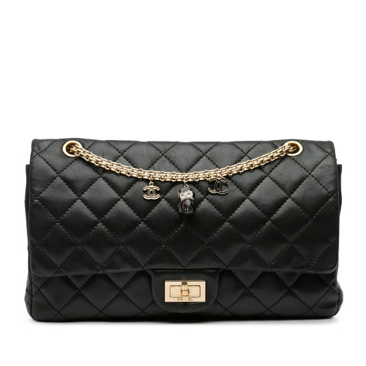 Chanel Paris-Shanghai Reissue 2.55 Quilted Lambskin Double Flap 227 Black