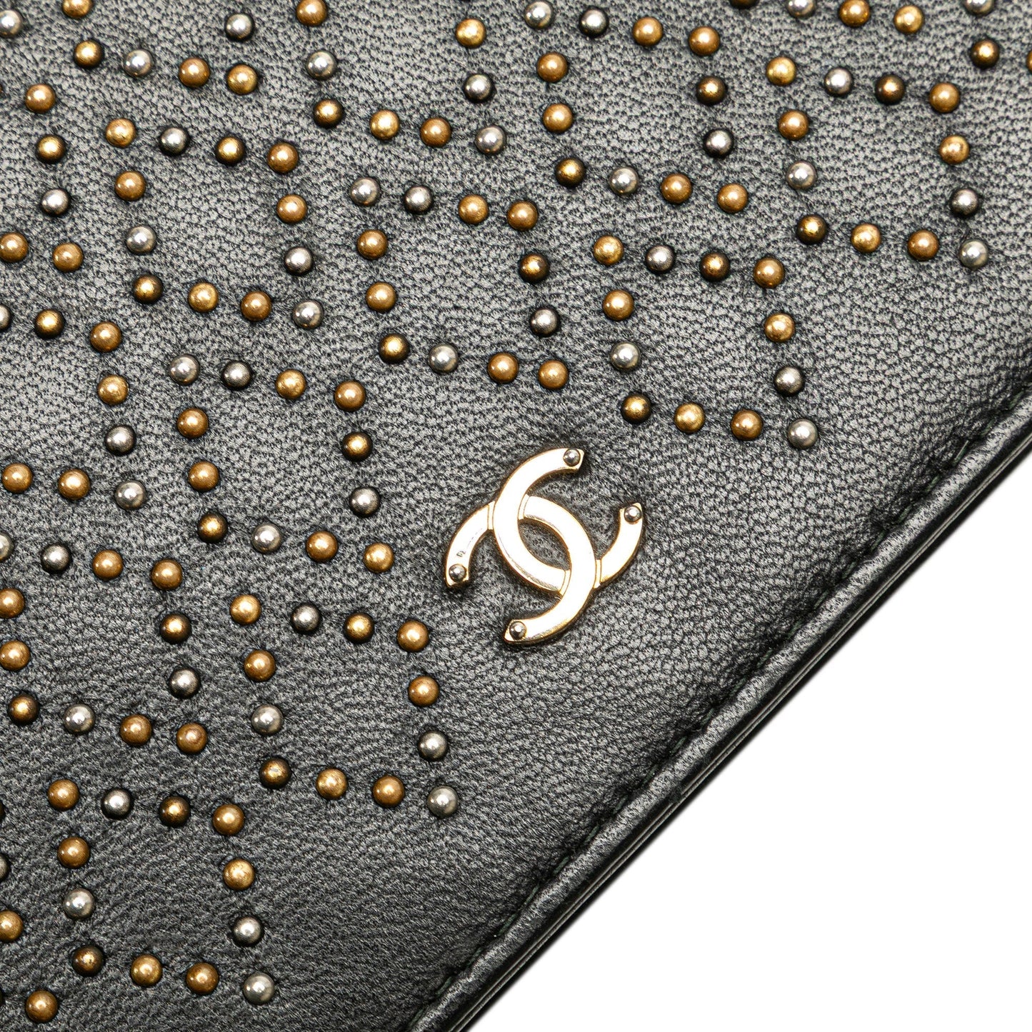 Chanel CC Studded Lambskin Wallet on Chain Black