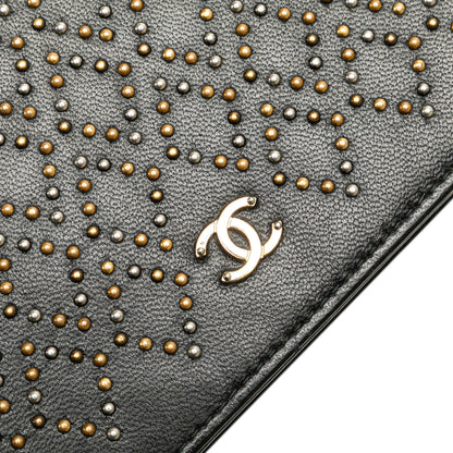 Chanel CC Studded Lambskin Wallet on Chain Black