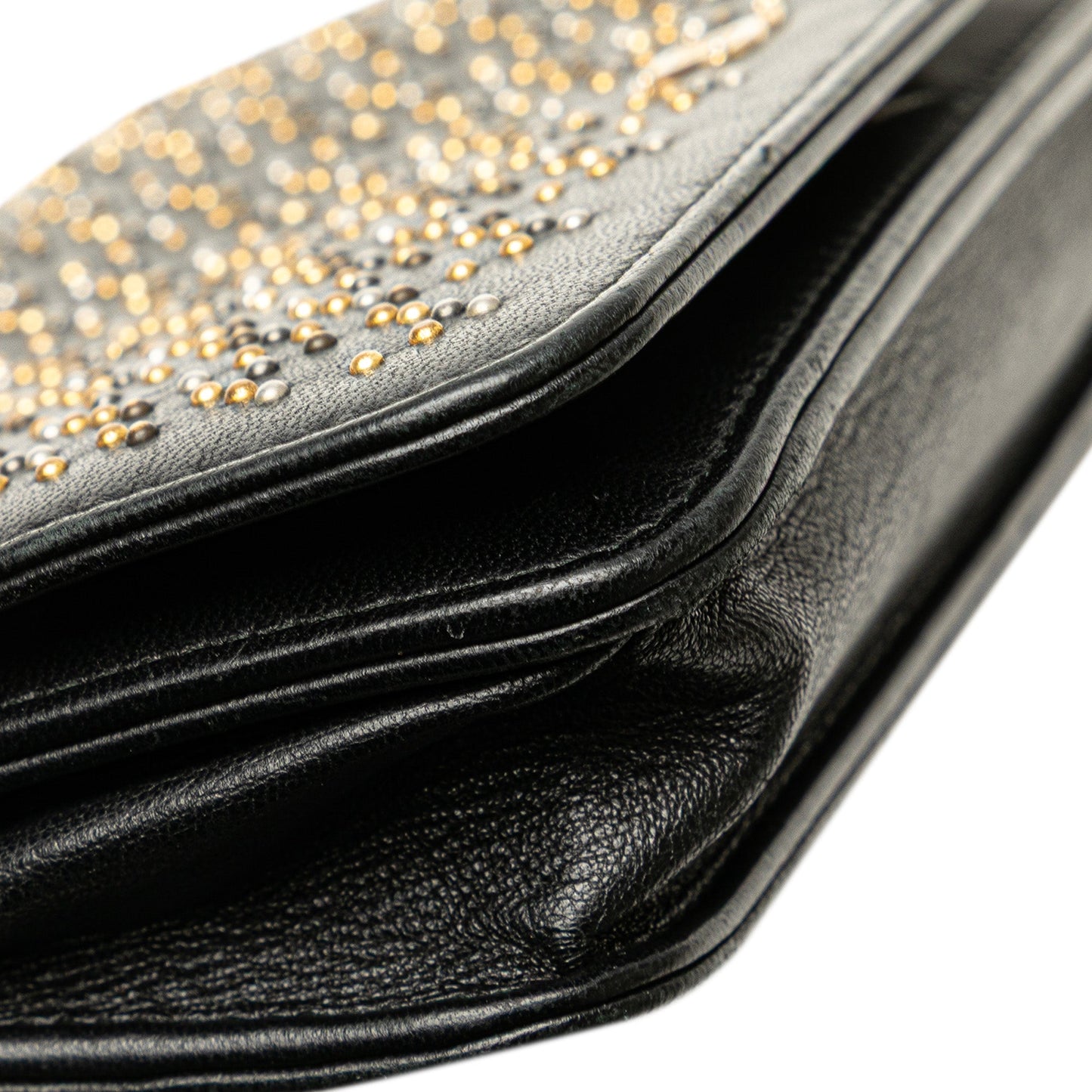 Chanel CC Studded Lambskin Wallet on Chain Black