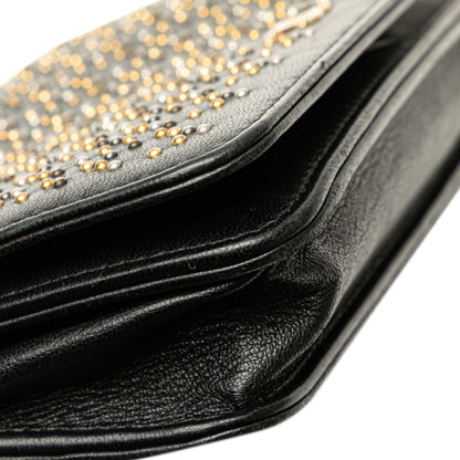 Chanel CC Studded Lambskin Wallet on Chain Black