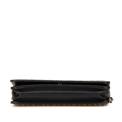 Chanel CC Studded Lambskin Wallet on Chain Black