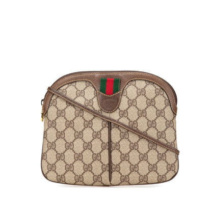 Gucci Small GG Supreme Web Crossbody Brown